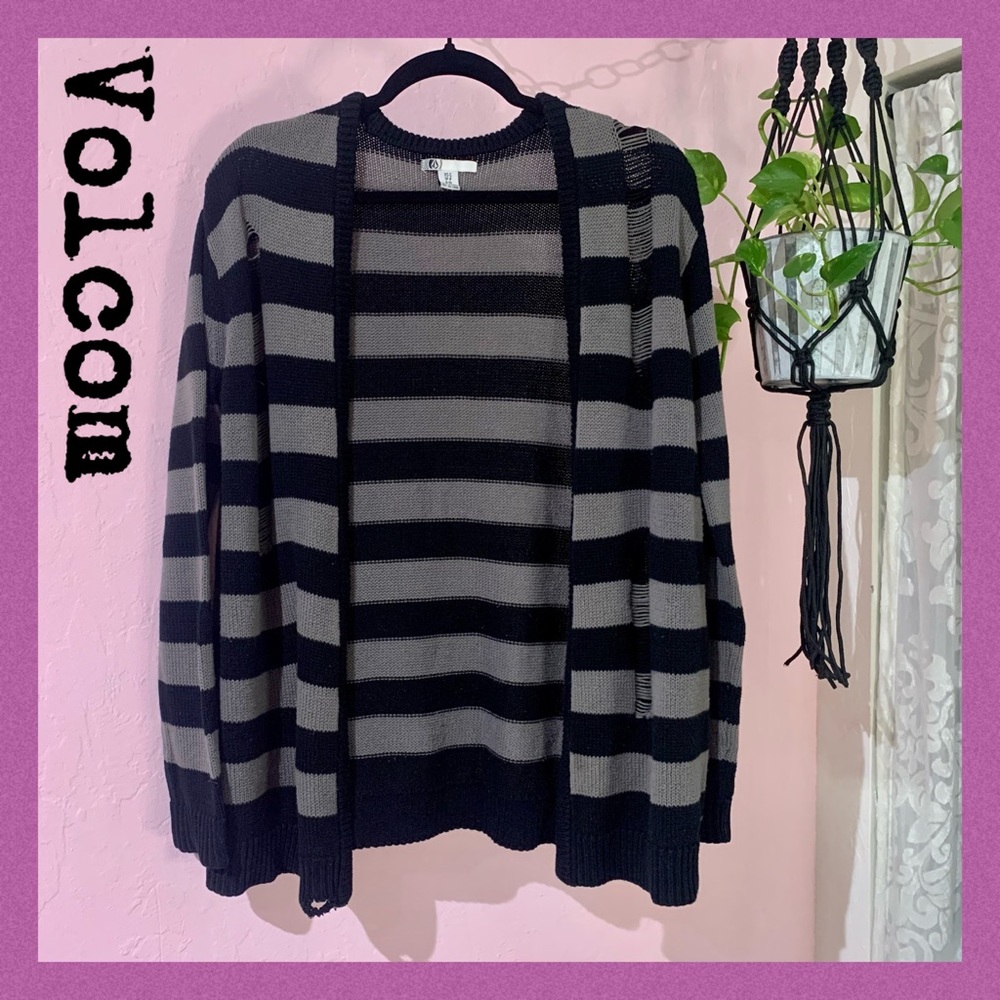 Volcom ~ striped cardigan ~ S